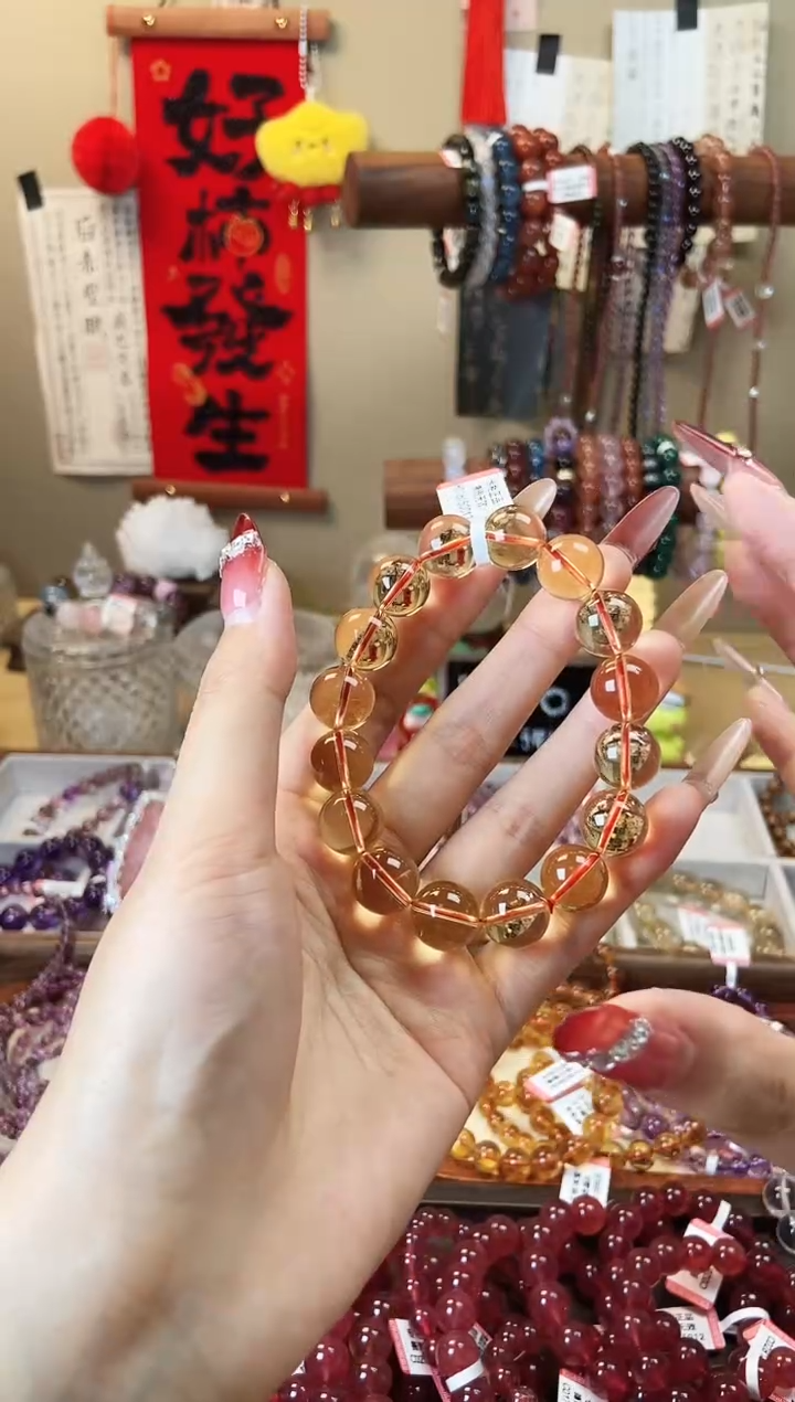 【闪购商品】水晶手串未镶嵌巴西暴力黄水晶13mm