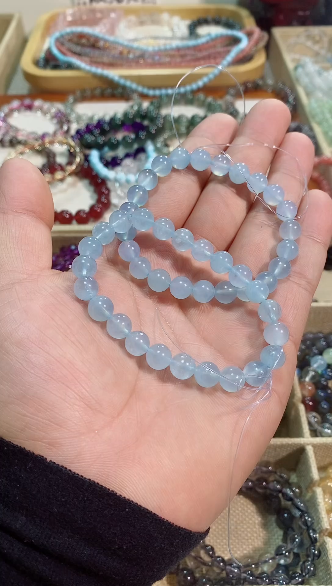 【闪购商品】水晶手链未镶嵌海蓝宝8M+(多样性发其一）