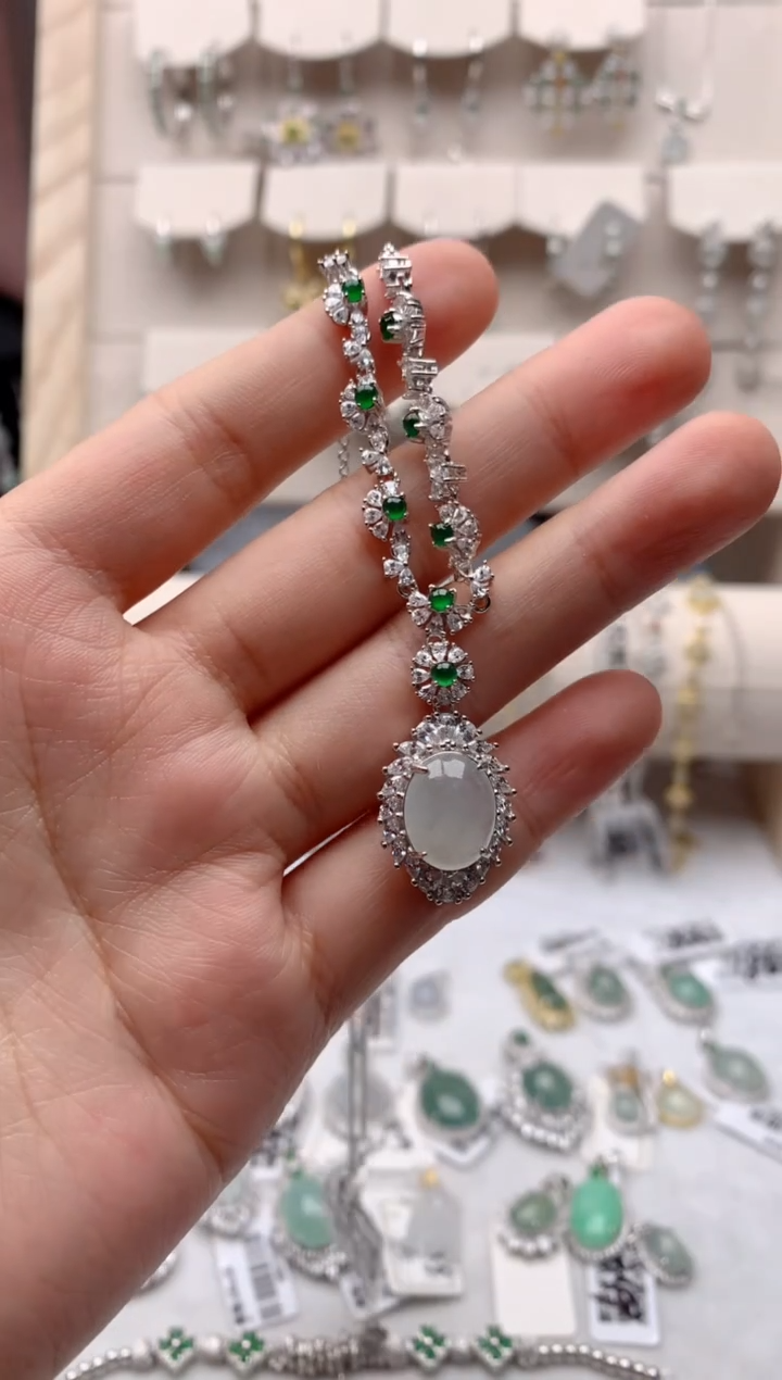 【闪购商品】翡翠银S925镶嵌项链1号