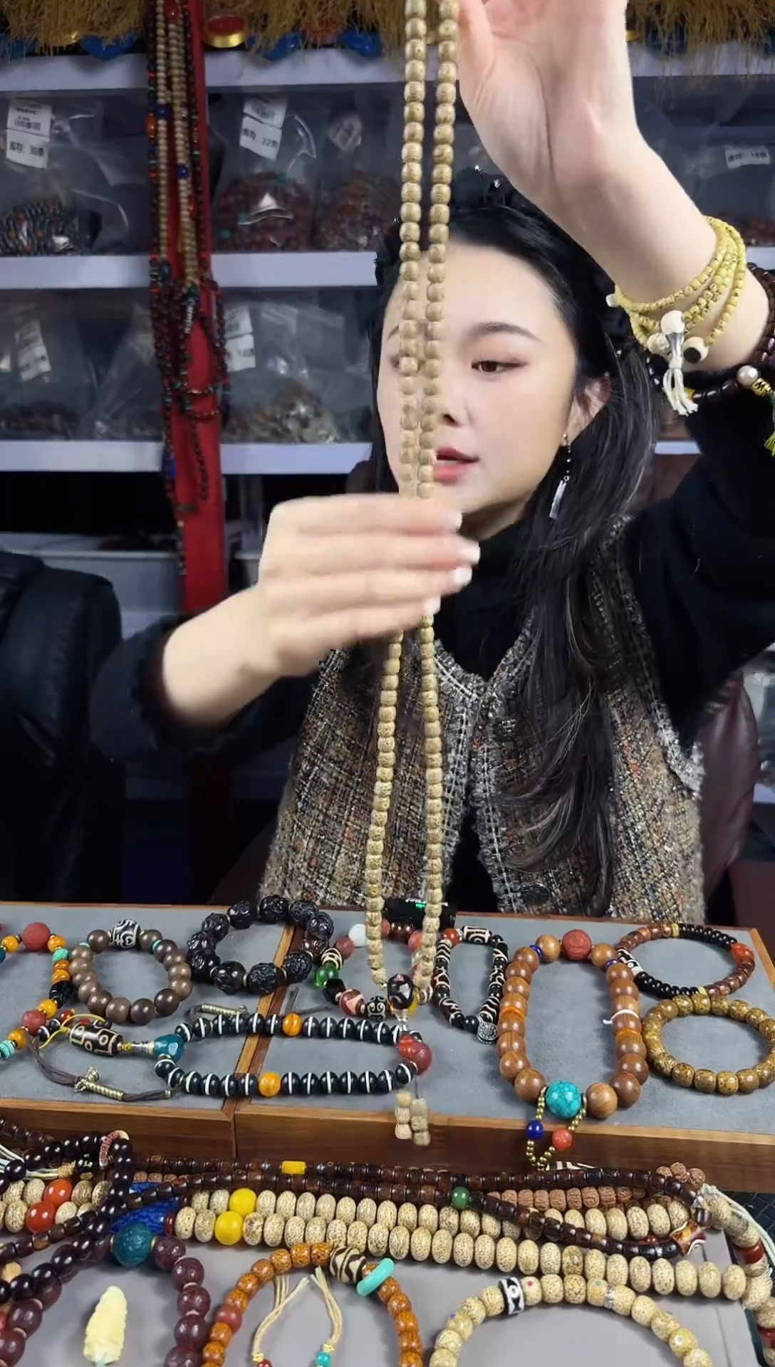 手串星月菩提老陈籽绿幽灵108