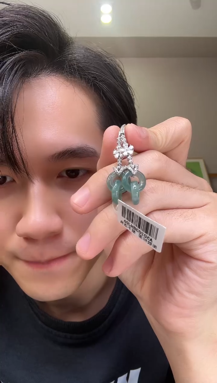 【闪购商品】翡翠耳饰银S925镶嵌翡翠耳饰