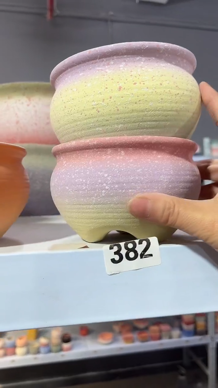 麦饭石粗套多肉花盆11*7两个