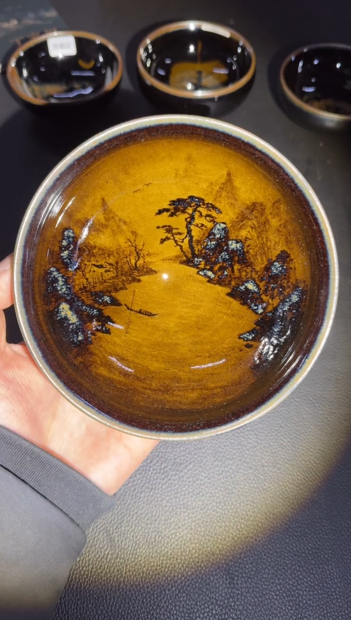 【闪购商品】茶盏建盏故事丁家相墨韵山水154