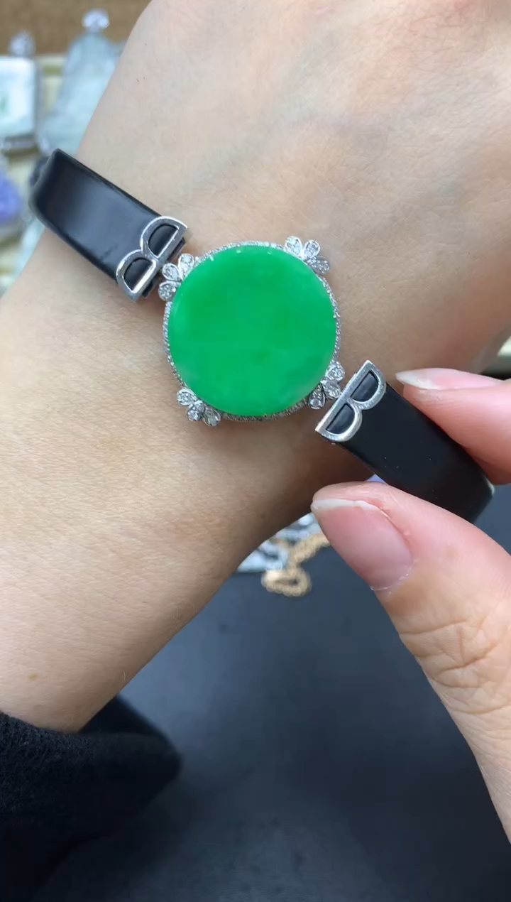 【闪购商品】翡翠手链18K金镶嵌493-中国好珍宝