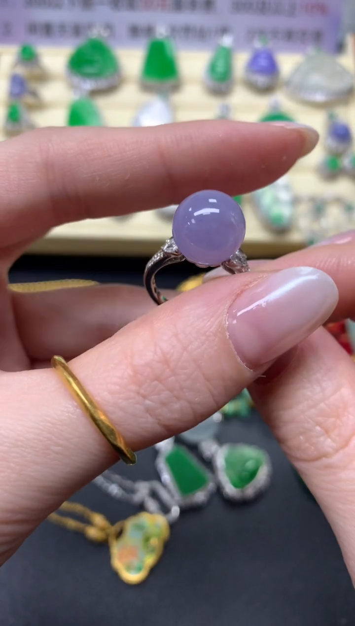 【闪购商品】翡翠戒指18K金镶嵌戒指|13800+1380