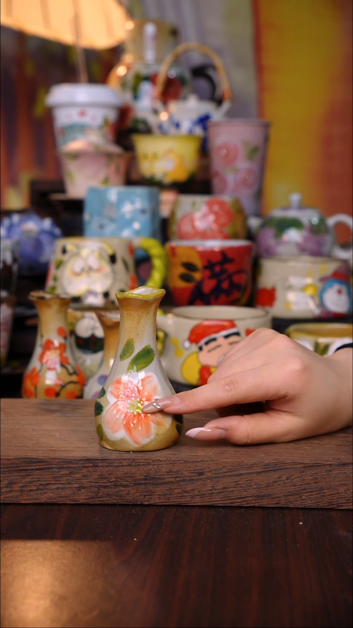 杯子陶泥垚手作 景德镇手工手绘陶瓷器物