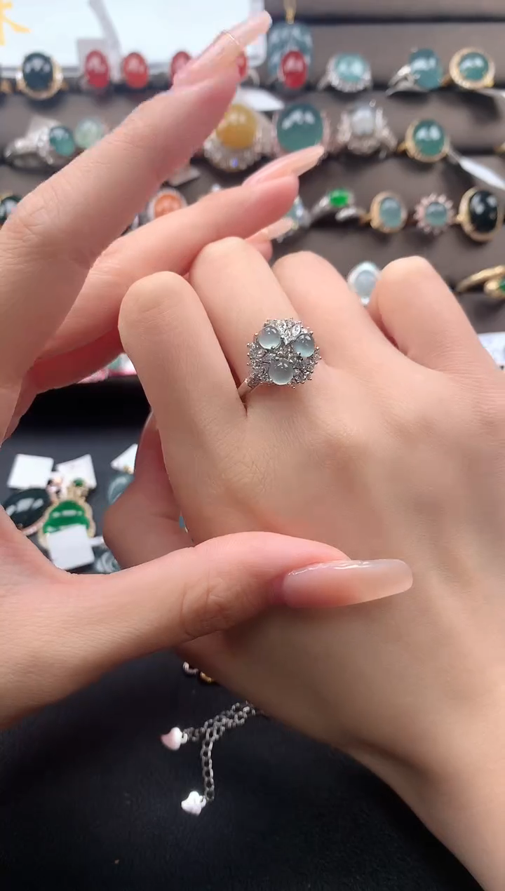 【闪购商品】翡翠戒指银S925镶嵌32132131