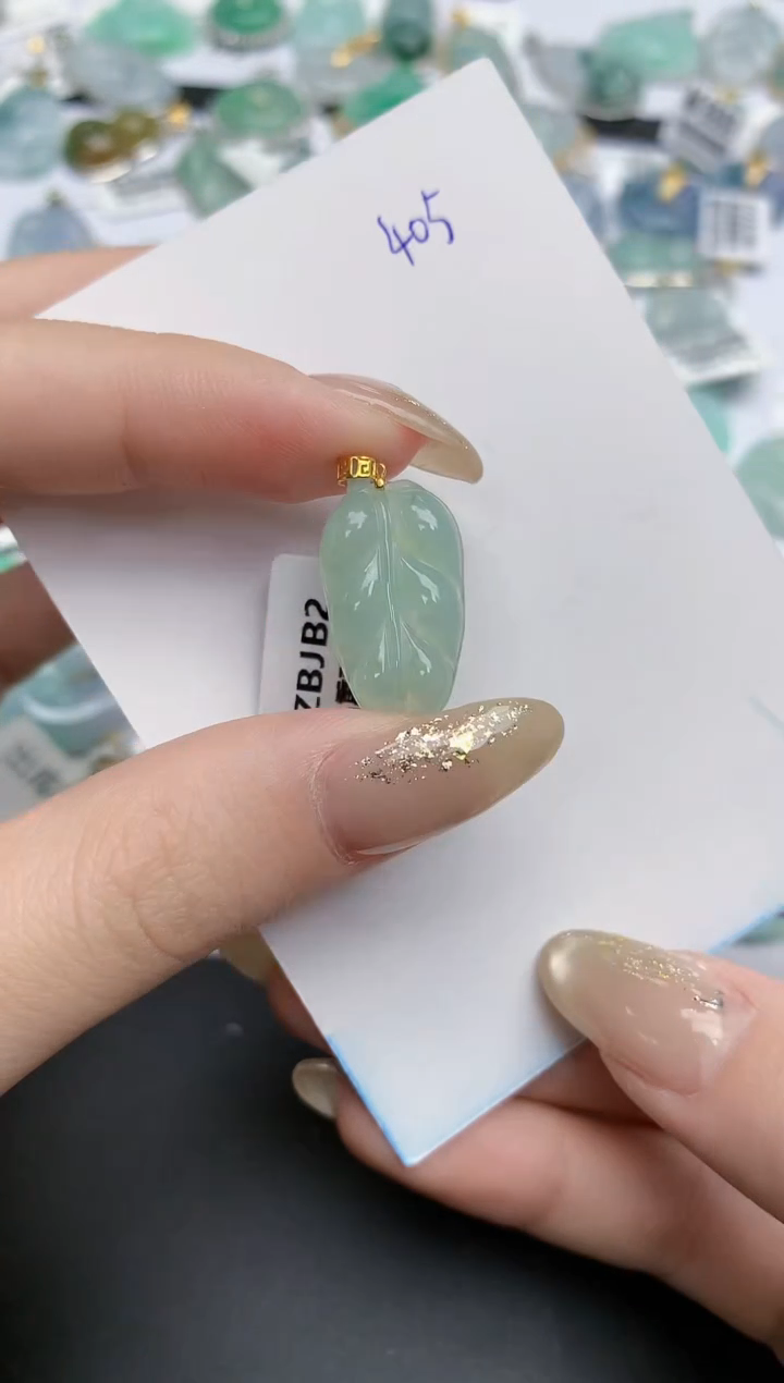 【闪购商品】翡翠颈饰18K金镶嵌天然缅甸翡翠A货