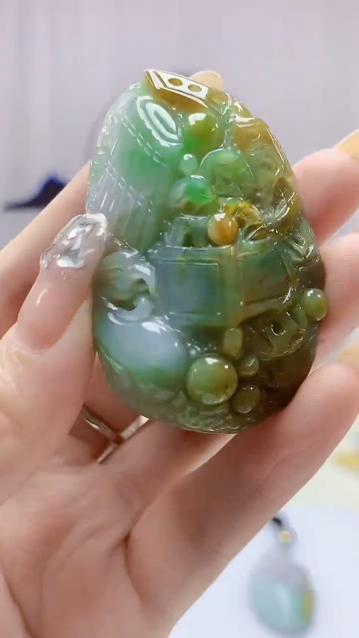 定制翡翠未镶嵌0405DD-毛货挂件60