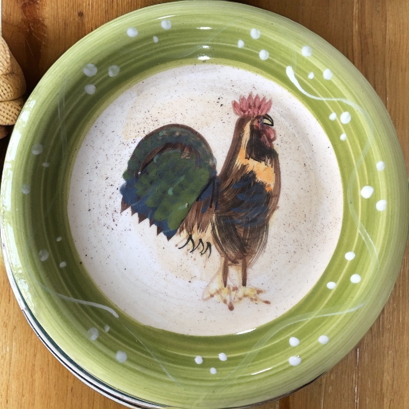 三厂石器瓷手绘盘口径21（每只会有些许色差）