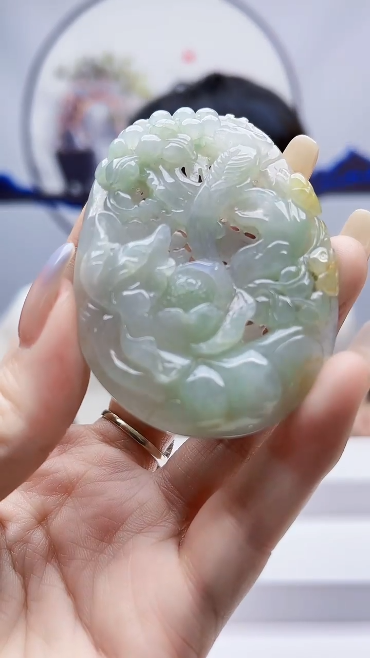 未镶嵌定制翡翠毛货-挂件55