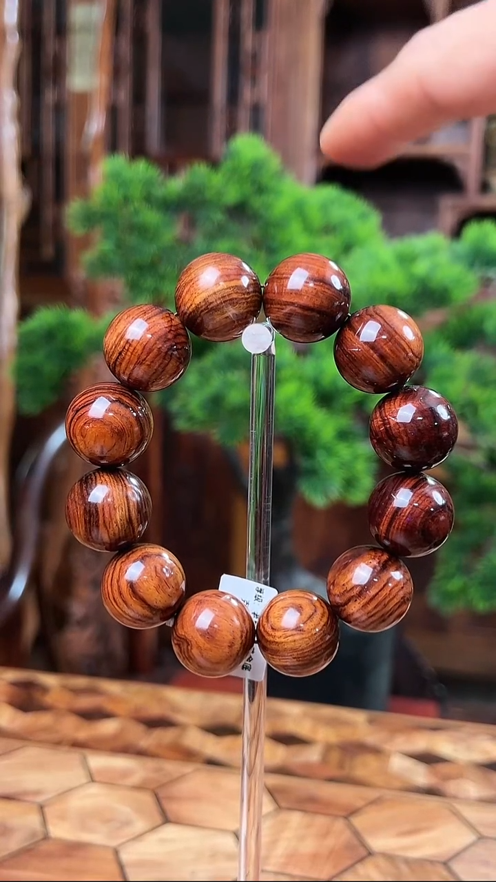 手串/手链黄花梨/降香黄檀保真海黄2.0黄今底水波纹百年老料