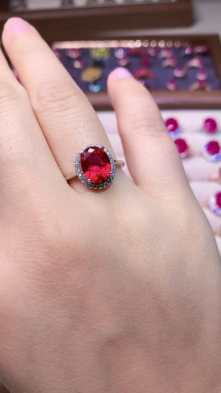 【闪购商品】红宝石耳饰银S925镶嵌0000