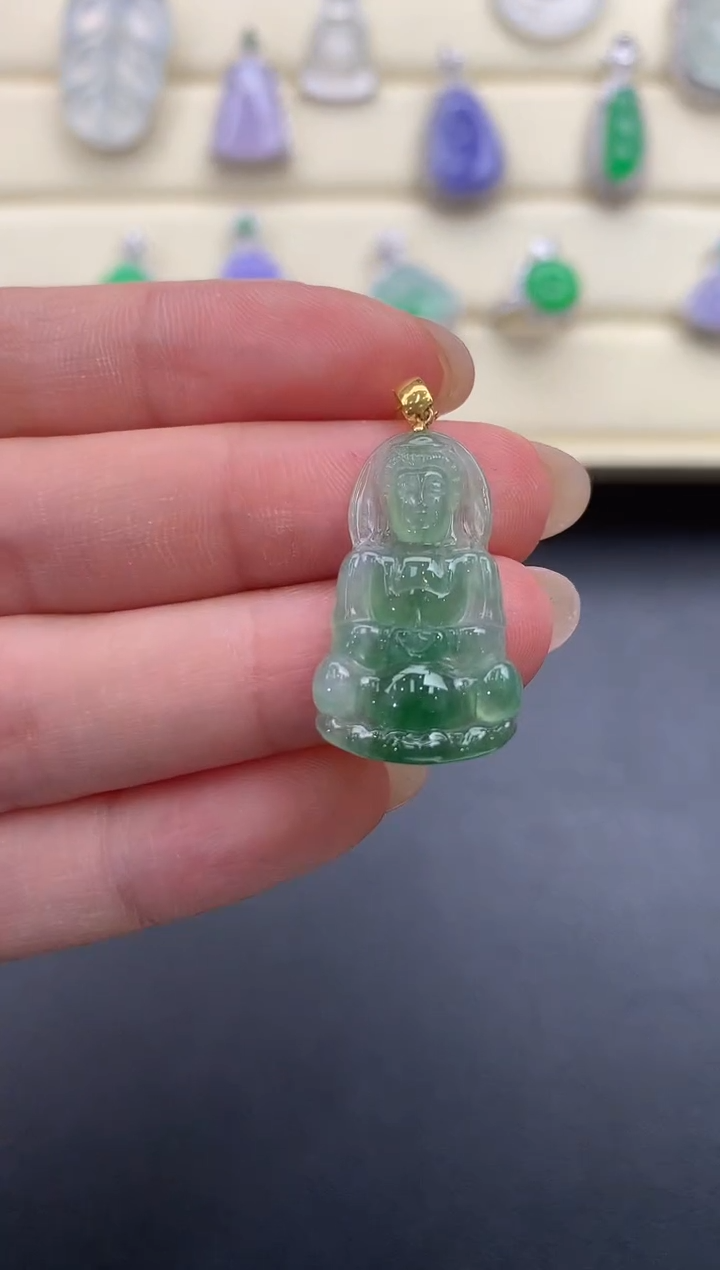 【闪购商品】翡翠颈饰18K金镶嵌Q162      