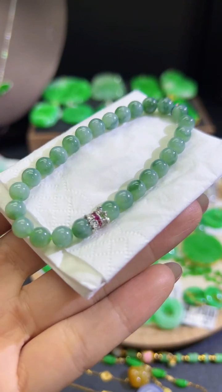 【闪购商品】翡翠手串未镶嵌Q缅料A货翡翠/支持复检/一件