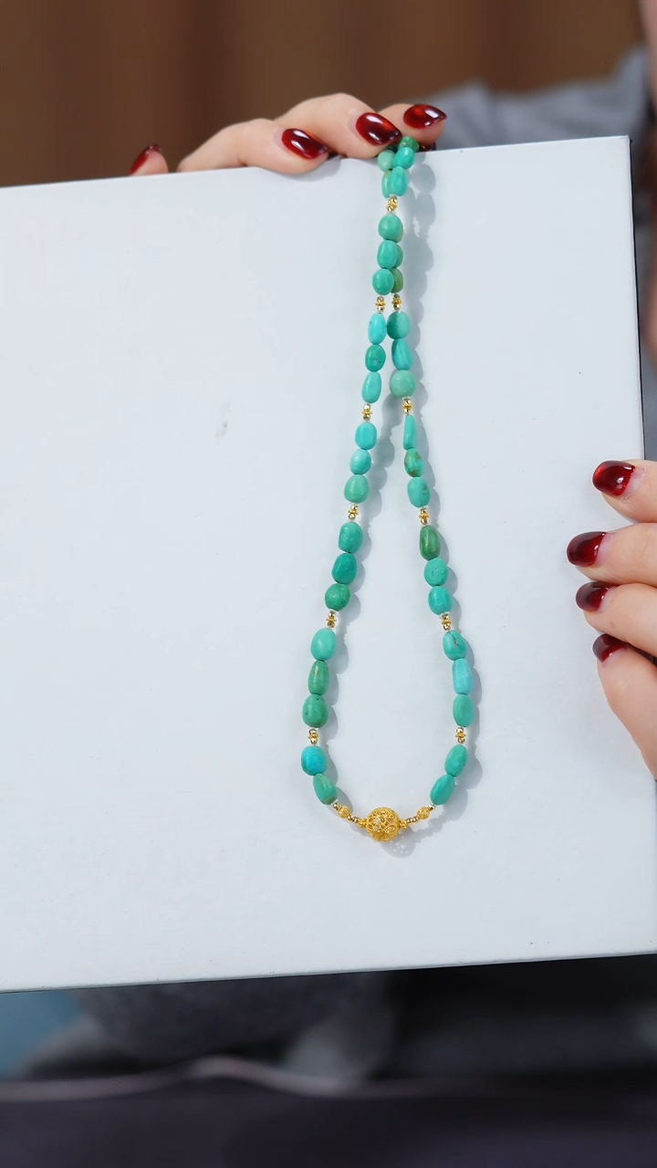 【闪购商品】绿松石项链18K金镶嵌1