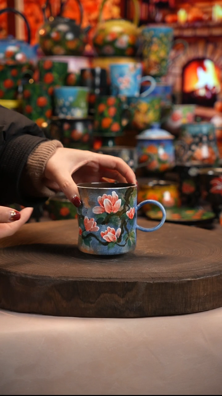 油画  釉下彩   杯子 