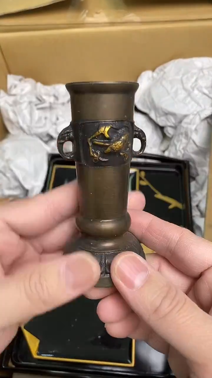 花*山日瓷回流铜烛台