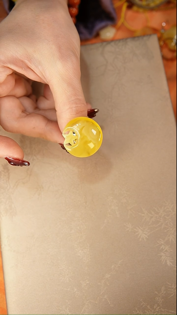 【闪购商品】琥珀戒指银S925镶嵌戒指