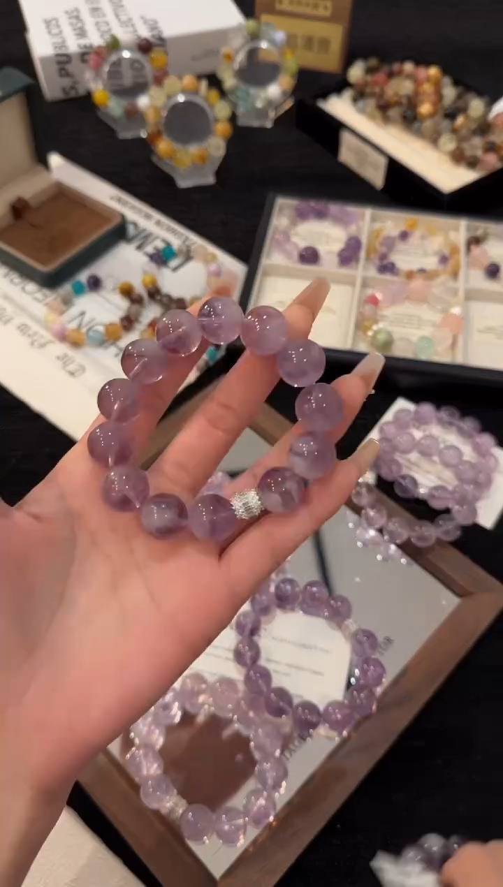 合金手链水晶紫兔毛x3196