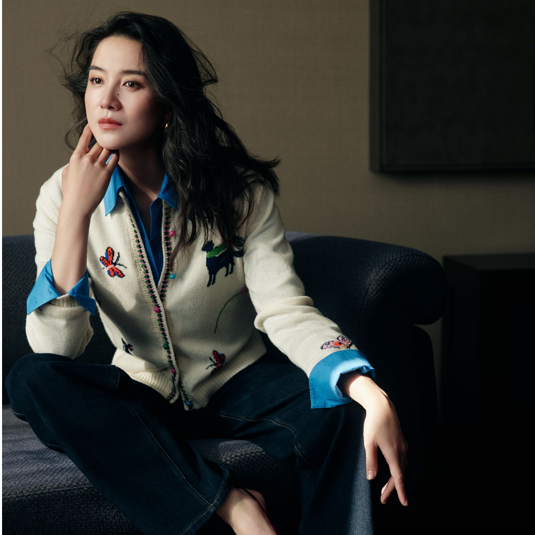 【宋佳同款】【马踏春风】LANCY/朗姿2026春新款羊毛羊绒设计感提花