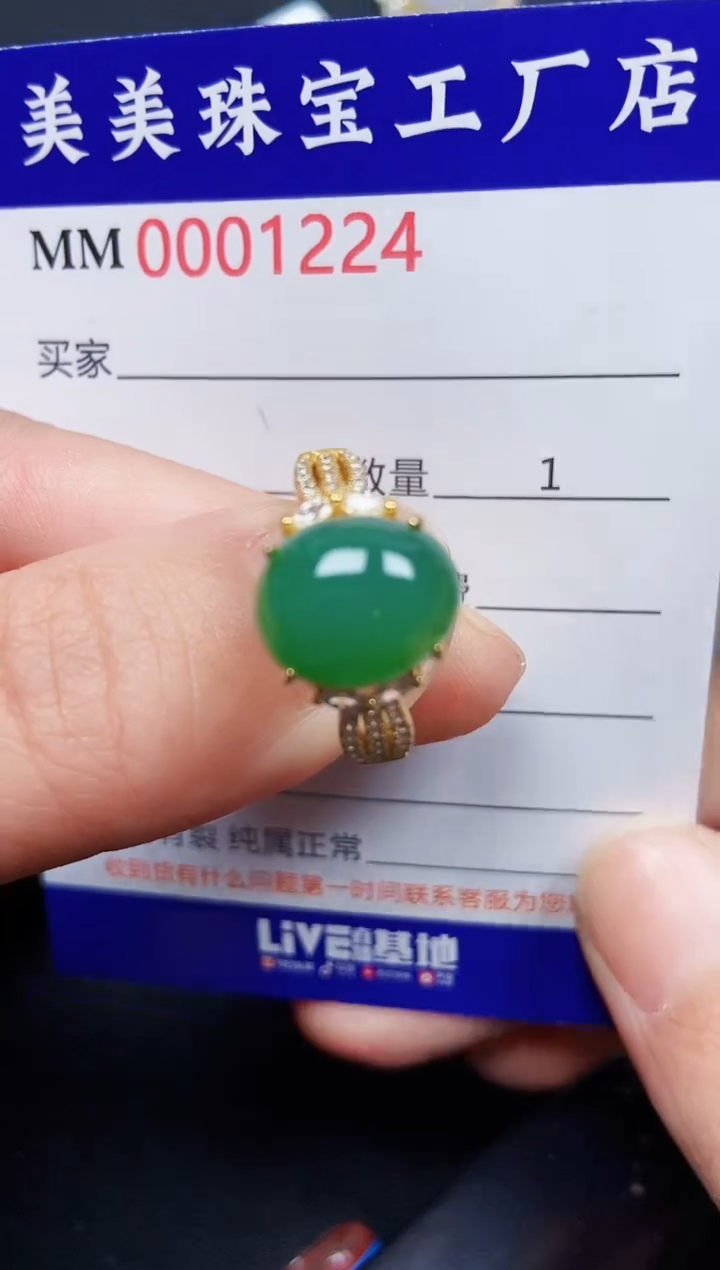 翡翠银S925镶嵌颈饰1224