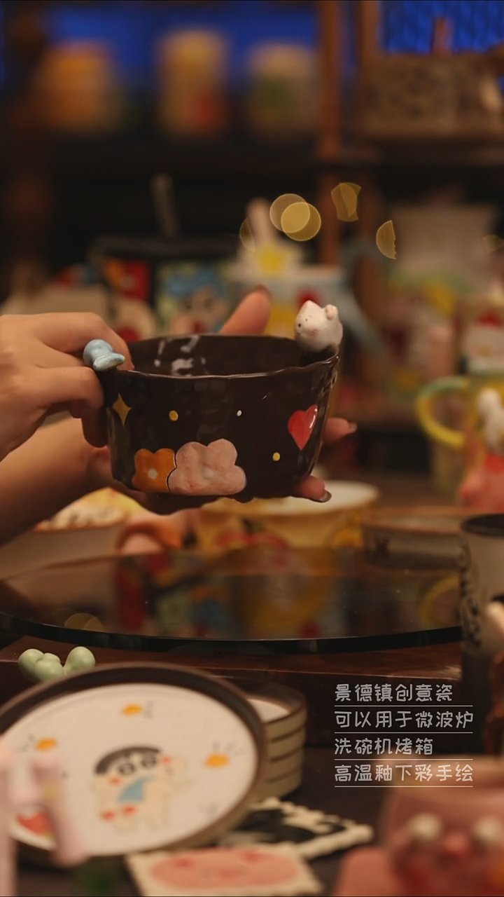 陶瓷景德镇可爱陶瓷釉下彩绘设计师款
