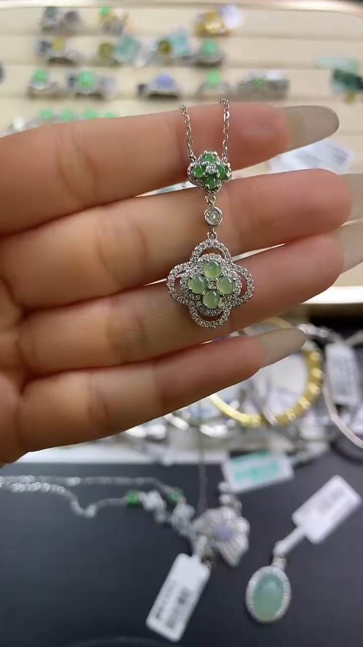 银S925镶嵌戒指翡翠翡翠 蛋面 银S925镶嵌