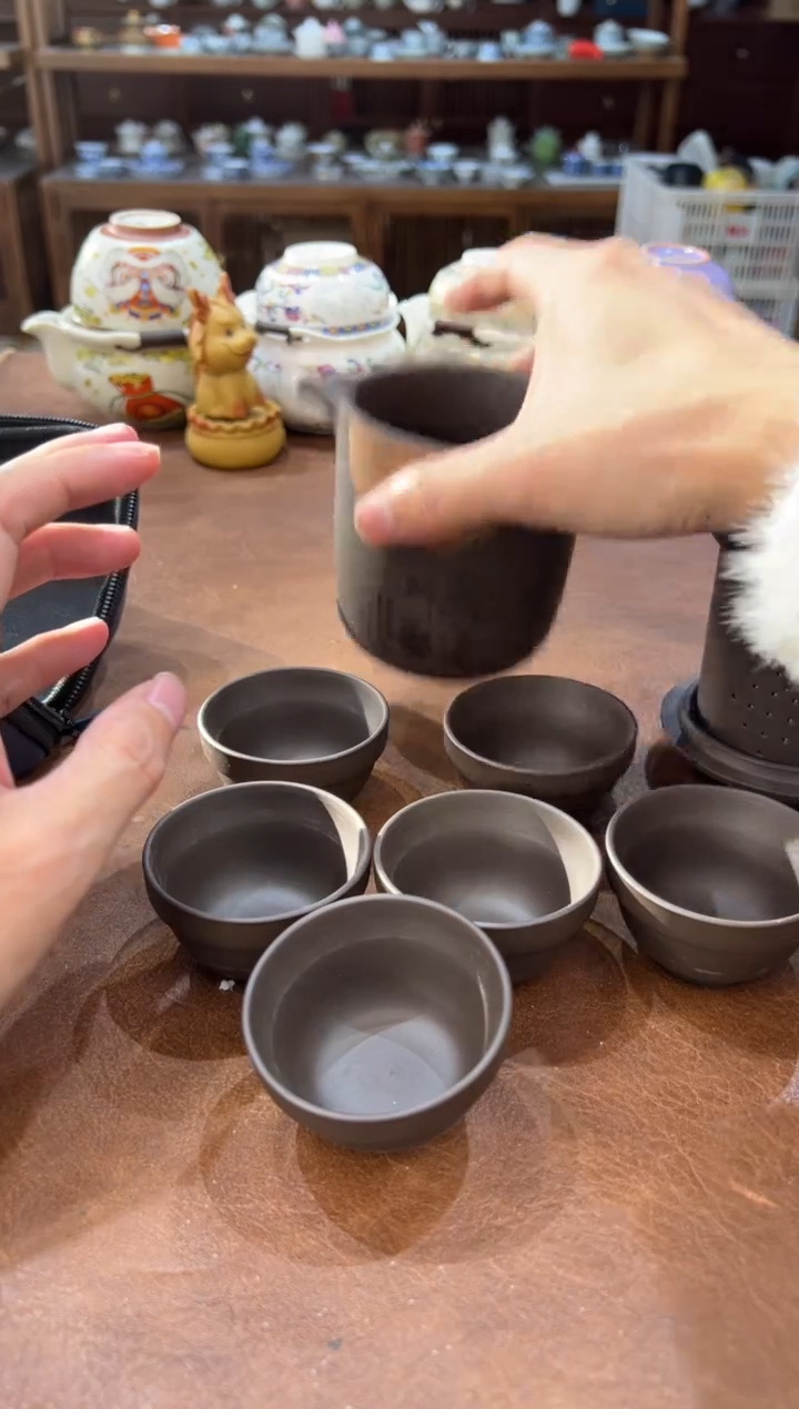 真的很便宜会开片的旅行茶具