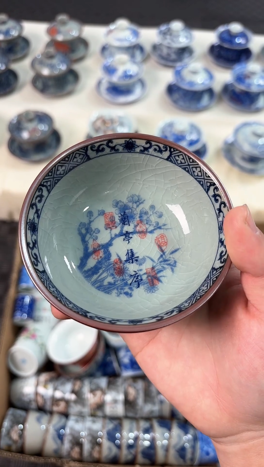 其他瓷景德镇陶瓷茶具老陶泥兰亭集序普洱杯