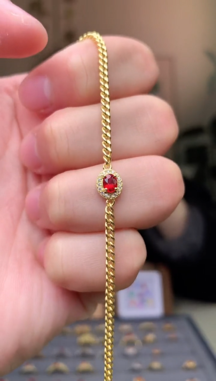 【闪购商品】蓝宝石手链银S925镶嵌手链