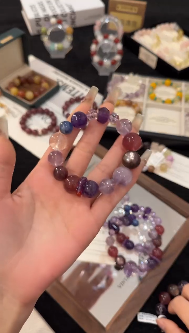未镶嵌手链水晶紫水晶多宝x3134