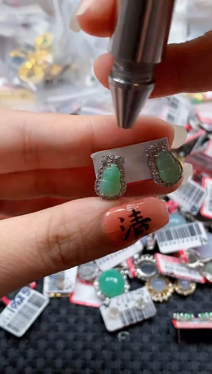 银S925镶嵌戒指翡翠天然A货缅甸翡翠