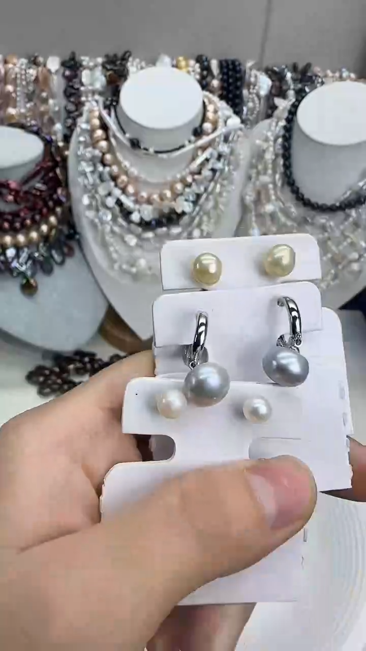 颈饰银S925镀金镶嵌淡水珍珠1