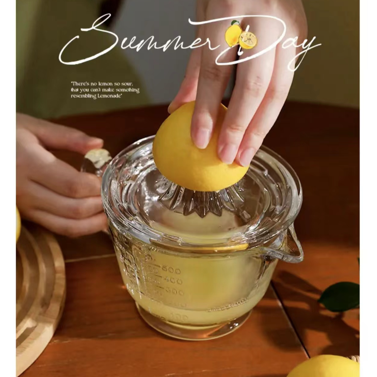 家用水晶玻璃柠檬手动榨汁杯