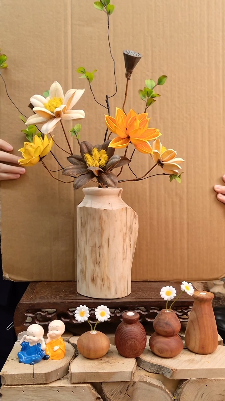 木实木花瓶含一套