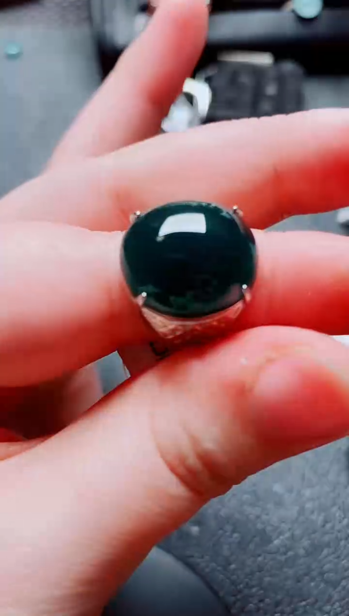 银S925镶嵌戒指翡翠111