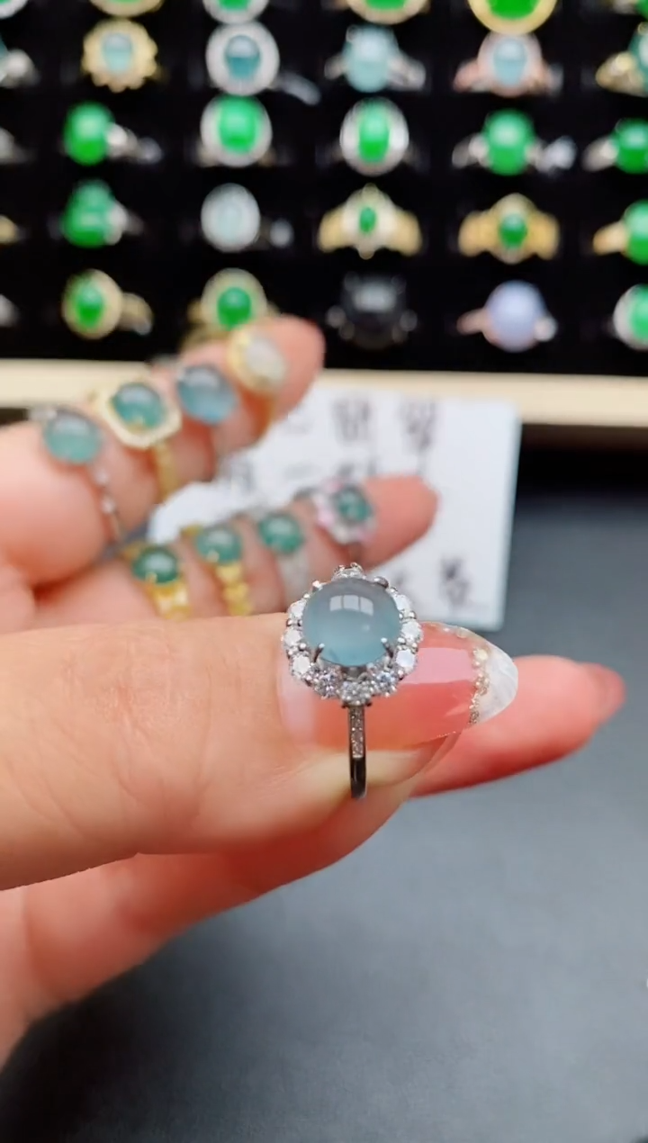 【闪购商品】翡翠戒指银S925镶嵌05850