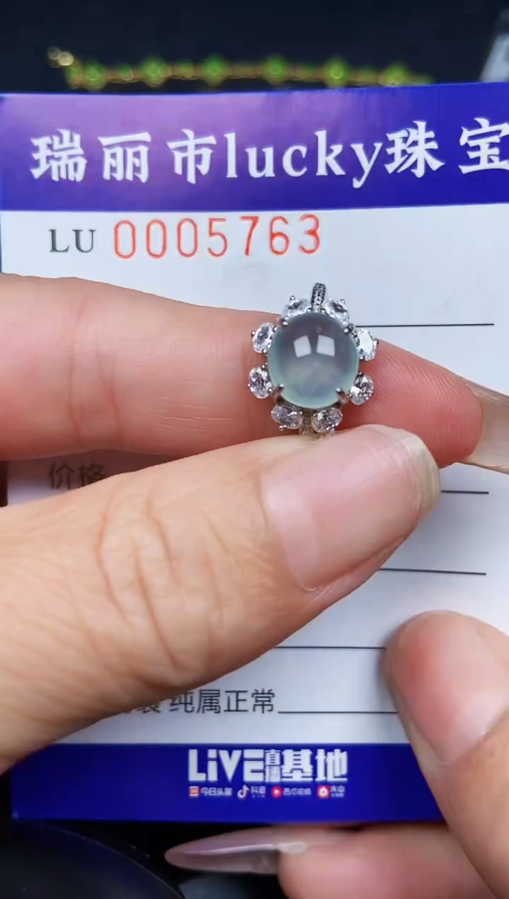 翡翠银S925镶嵌颈饰5763