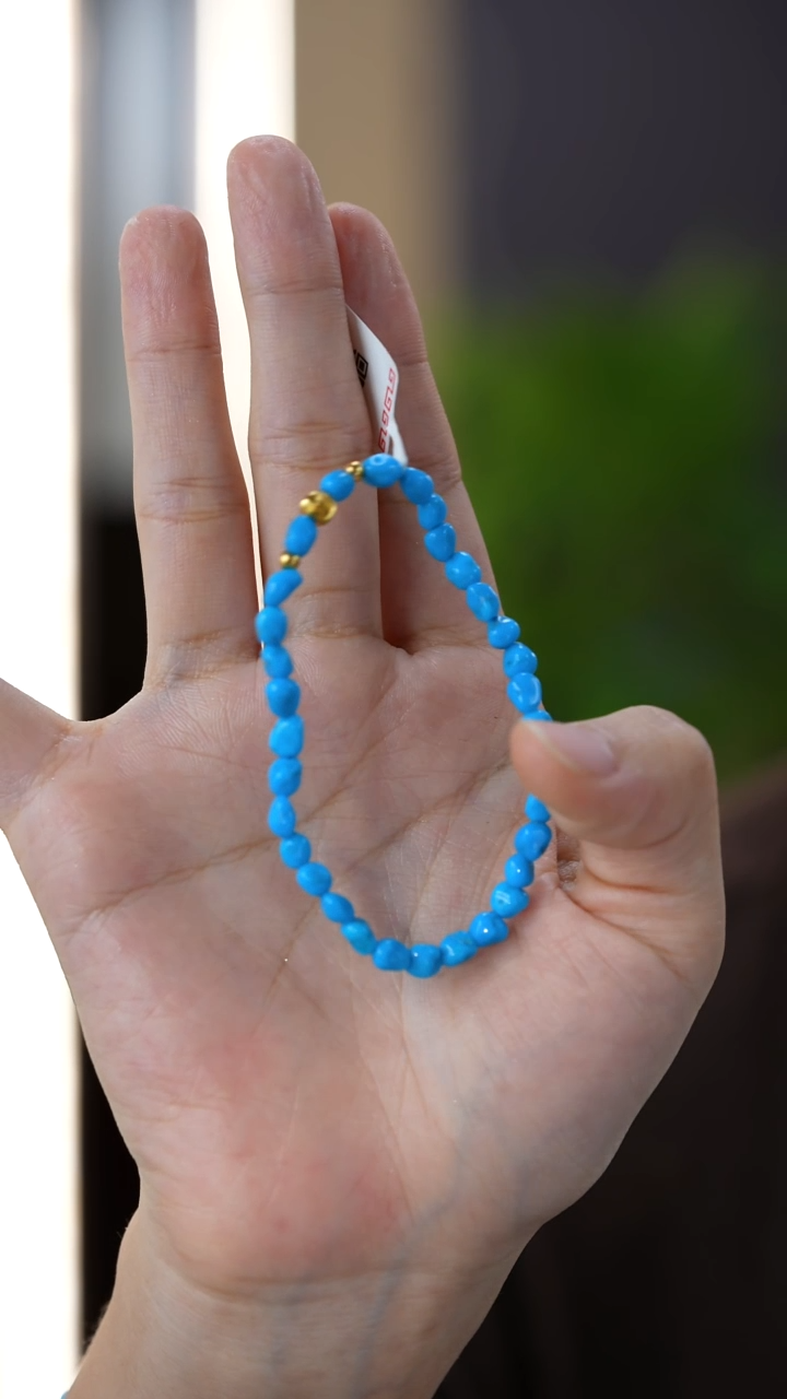 未镶嵌绿松石手串4mm秒拍号16