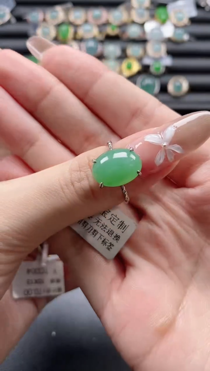 【闪购商品】翡翠戒指银S925镶嵌51151