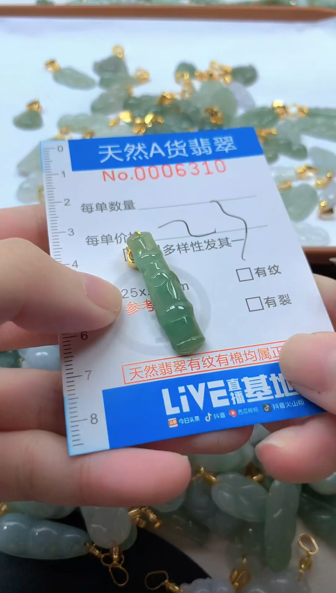 颈饰未镶嵌翡翠净货挂件-6310