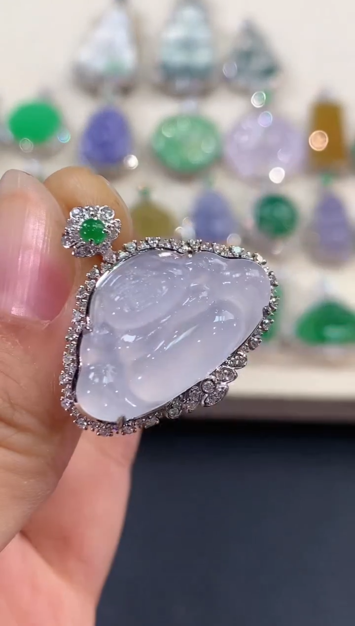 【闪购商品】翡翠吊坠(不含链)18K金镶嵌B229多样性一件发货