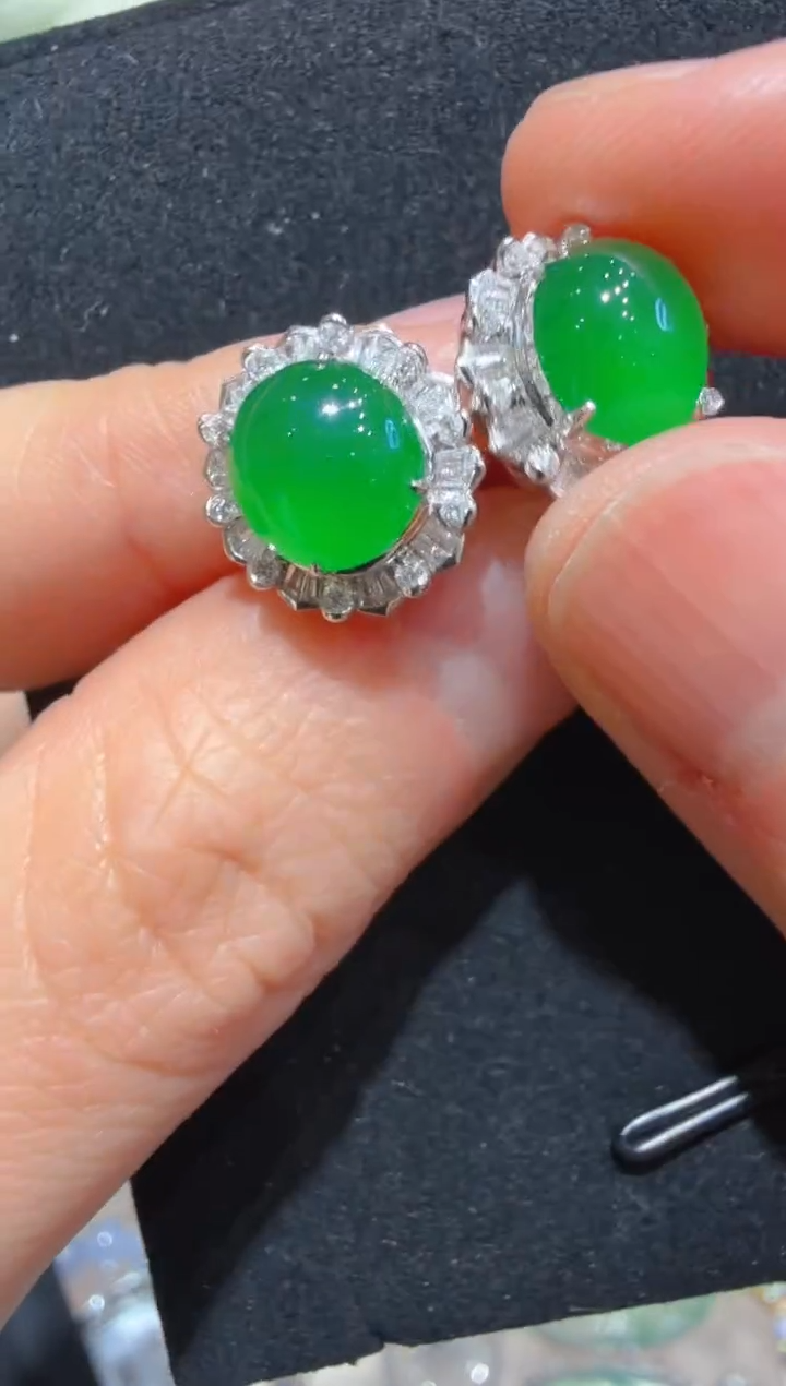 18K金镶嵌翡翠耳饰多样性团购发一件