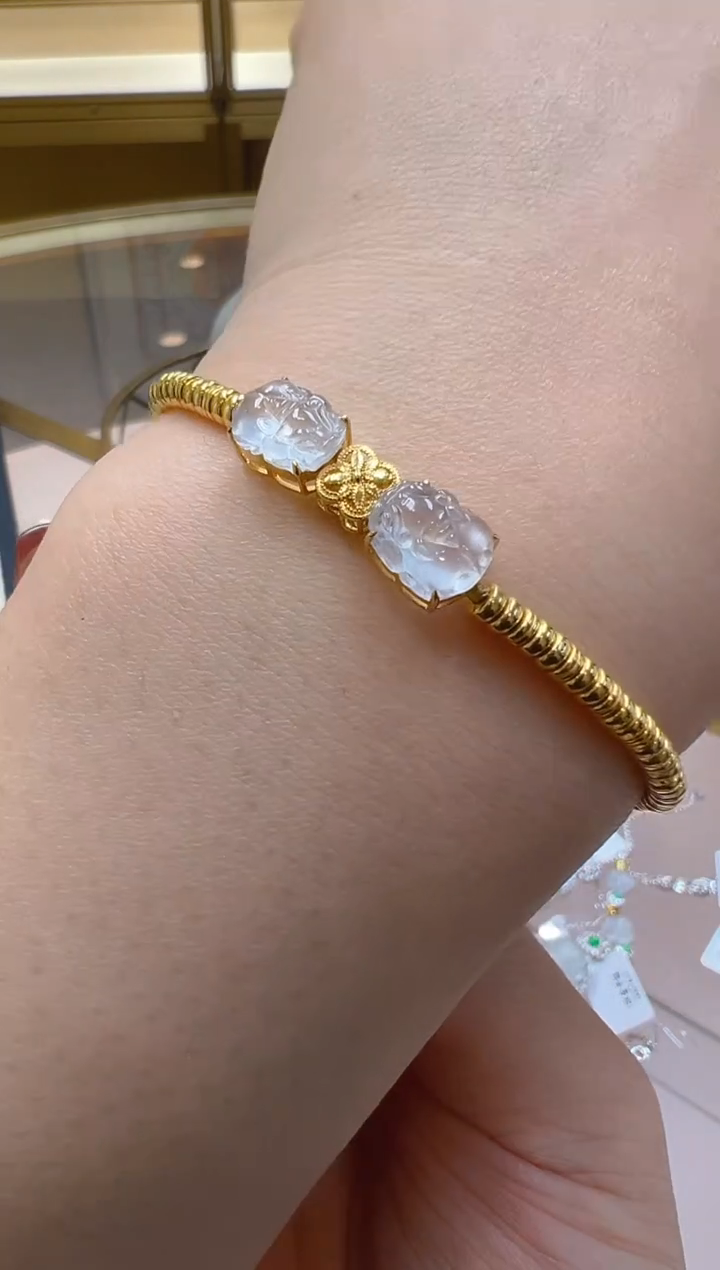 【闪购商品】翡翠手链18K金镶嵌多样性团购发一件