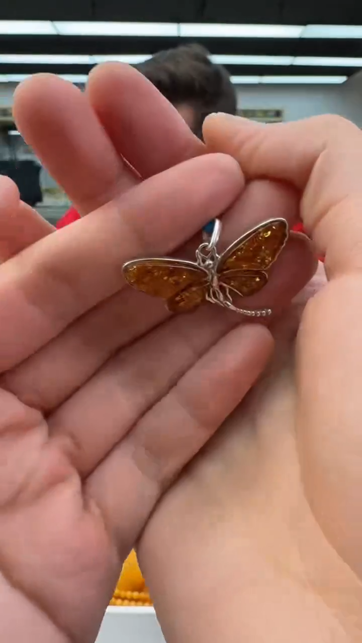 【闪购商品】琥珀颈饰银S925镶嵌648秒拍号