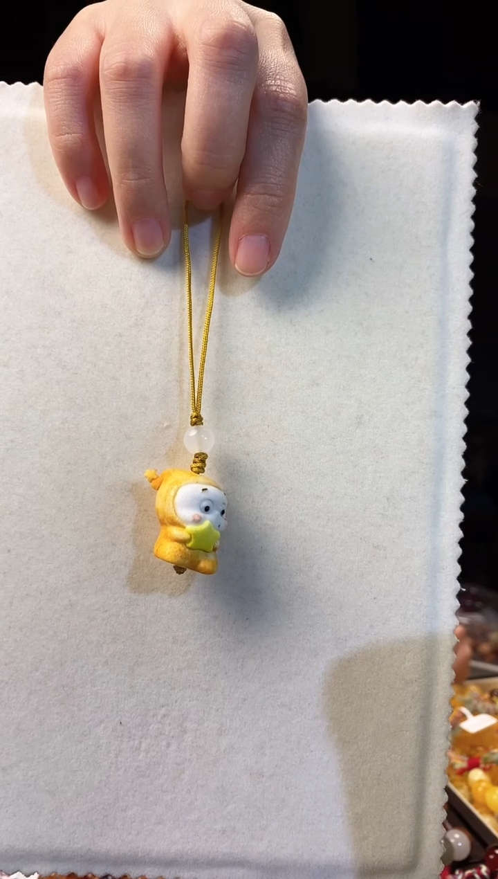 项链未镶嵌水晶甜**笑星星星人 黄 手机挂