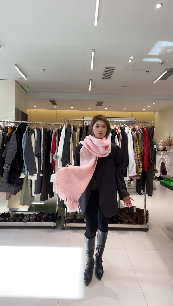 pb围巾    粉    