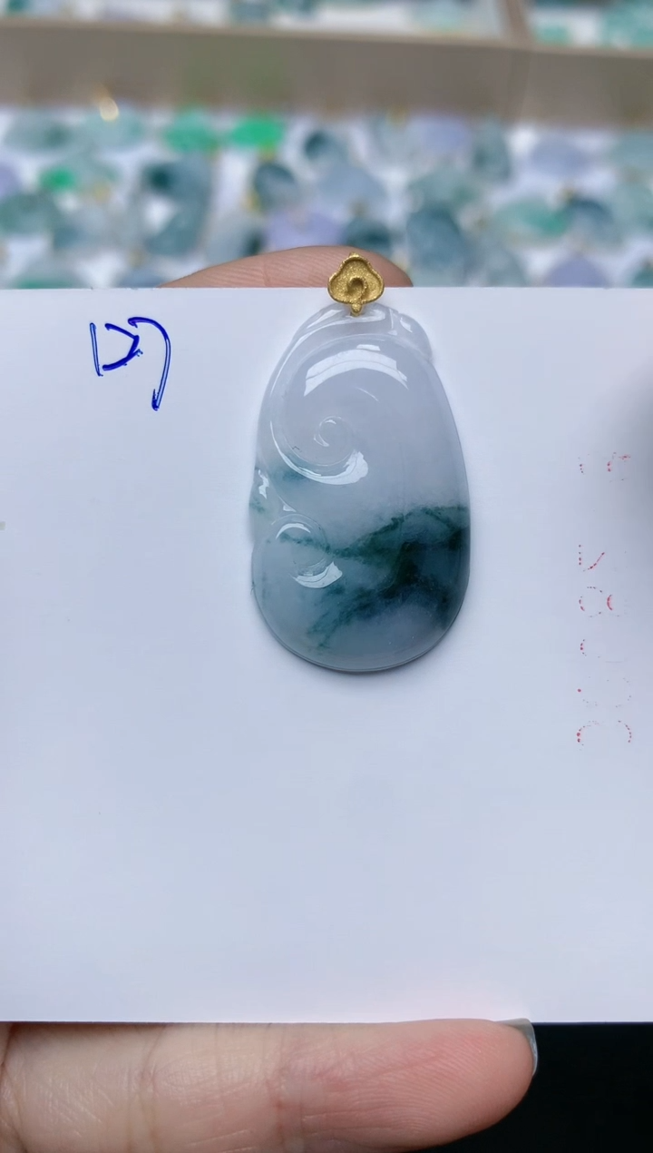 【闪购商品】翡翠颈饰18K金镶嵌天然翡翠A货    