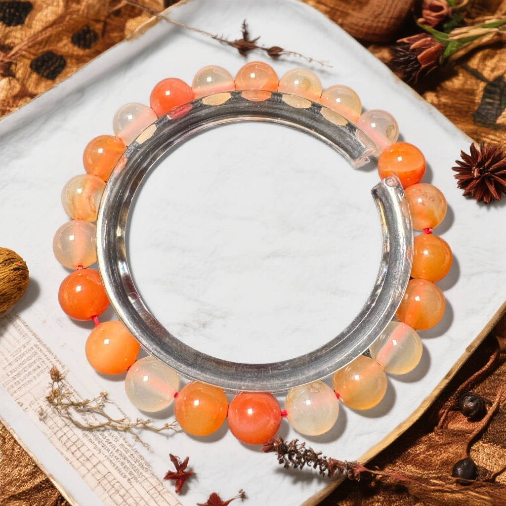 橙糖心玛瑙素圈--默认微瑕--无盒--702